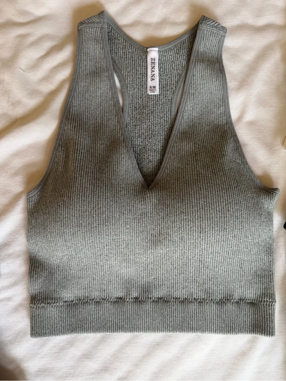 5 x ZENANA Ribbed Cropped Tanks/Sports Bras S/M Super Stretchy & Comfy Brand New